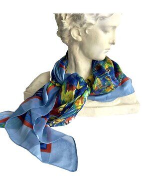 Claude Monet Giverny Foundation Italy Scarf with a Water Lily Painting Print